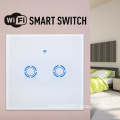 Tuya Wholesale Wifi Light Controlled Power Switch Wifi Light Smart Home Wall Switches Wireless Glass Wall Touch Light Switch